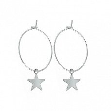 fashion oorbellen ibiza met ster oorringen star zilver of goud 1001oorbellen