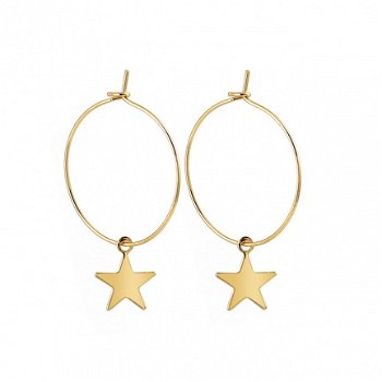 fashion oorbellen ibiza met ster oorringen star goud of zilver 1001oorbellen - 1