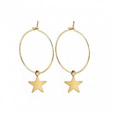 fashion oorbellen ibiza met ster oorringen star goud  of zilver 1001oorbellen