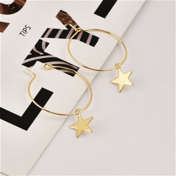 fashion oorbellen ibiza met ster oorringen star goud of zilver 1001oorbellen - 5