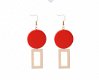 design oorbellen rood met goud fashion earrings 1001 oorbellen - 2 - Thumbnail