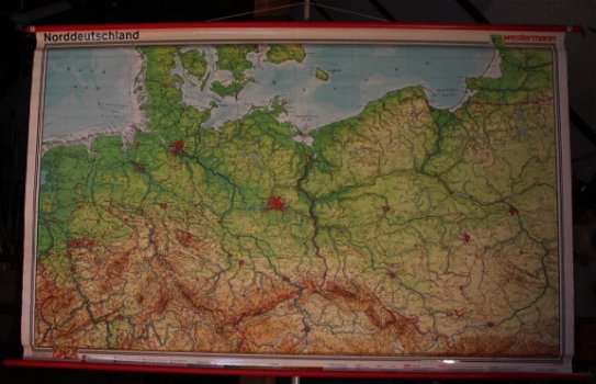 Schoolkaart van Noord Duitsland. - 1
