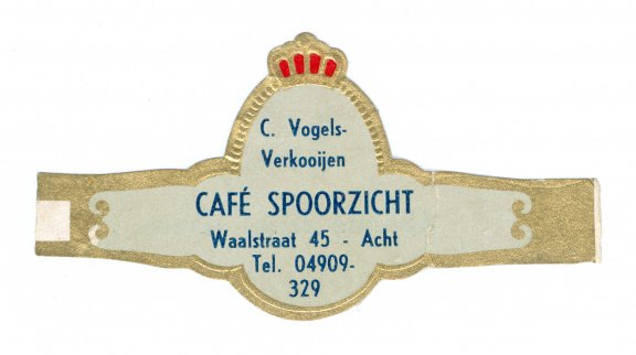 Abonné - Reclamebandje C Vogels-Verkooijen Café Spoorzicht, Acht (eitje, stemt tevrêe) - 1