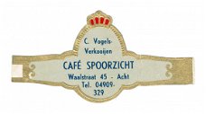 Abonné - Reclamebandje C Vogels-Verkooijen Café Spoorzicht, Acht (eitje, stemt tevrêe)