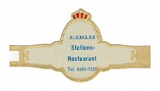 Abonné - Reclamebandje Stationsrestaurant Alkmaar (eitje, grijs, stemt tevrêe)