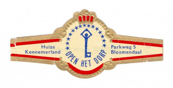 Abonné - Reclamebandje Open Het Dorp Huize Kennemerland, Bloemendaal (rode boord, stemt tevrêe) - 1
