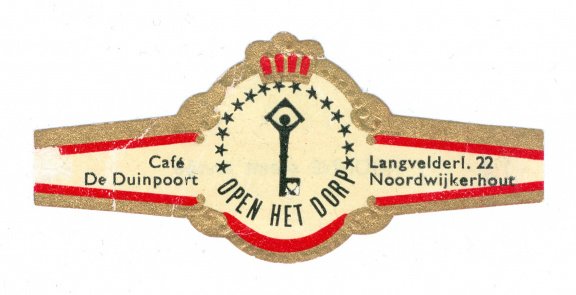 Abonné - Reclamebandje Open Het Dorp Café De Duinpoort, Noordwijkerhout (rode boord, stemt tevrêe) - 1