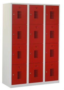 Locker (helmkast) 12 deuren h180xb90xd50cm - 1