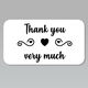 Zwart witte stickers thank you 60x30mm (10 stuks) - 1 - Thumbnail