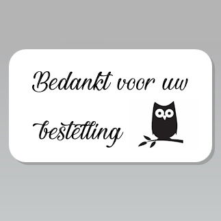 Zwart witte stickers thank you 60x30mm (10 stuks) - 3