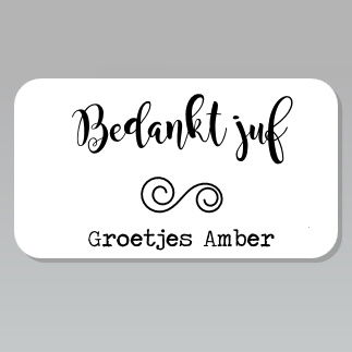 Zwart witte stickers thank you 60x30mm (10 stuks) - 4