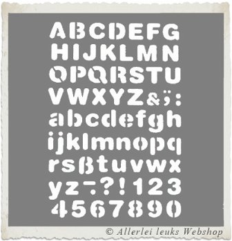 Letter sjabloon alfabet ronde letters ca. 25mm A4 - 1