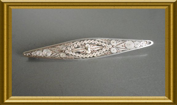 Mooie zilveren filigrain broche // beautiful silver filigree brooch - 1