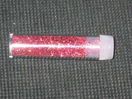 STROOI BUISJE --- GLITTERS (Fijn) --- ROOD --- ca. 5,0 x 1,0 cm - 1