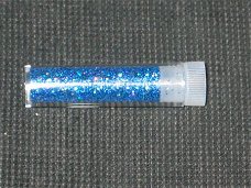 STROOI BUISJE --- GLITTERS (Fijn) --- BLAUW --- ca. 5,0 x 1,0 cm