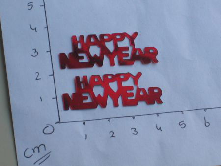 SETJE met HAPPY NEWYEAR --- 2 stuks --- ROOD - 2