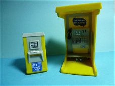 1974 Playmobil Telefooncel +Brievenbus en brievenkarretje incl. 8 Brieven
