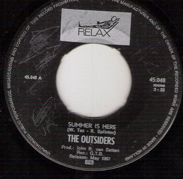 The Outsiders - Summer Is Here / Teach Me To Forget You 1967 - 1