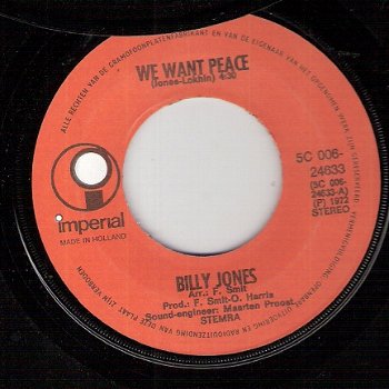 Billy Jones-We Want Peace /Send Me A Lover [Twinkle Stars!!] - 1
