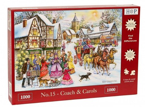 House of Puzzles - No.15 Coach & Carols - 1000 Stukjes Nieuw - 2