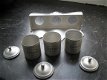 Antiek aluminium rekje: thee, koffie suiker voor in een grotere poppenhuis keuken...jaren 40 - 2 - Thumbnail