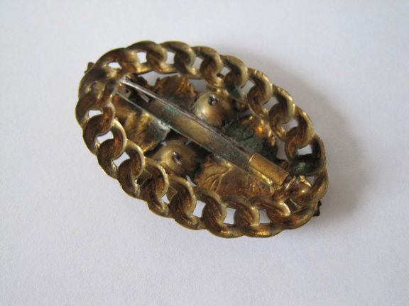 Broche antiek art nouveau met twee parelkralen 5.4x3.4 ccm - Afbeelding 4