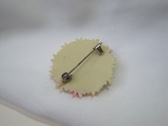 Broche celluloid gekleurde bloemetjes - Occupied Japan 2.9 cm. - Afbeelding 4