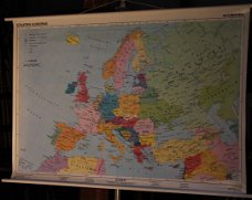 Schoolkaart van Europa.