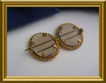 Oude dubbele foto broche - Afbeelding 2