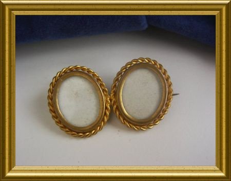 Oude dubbele foto broche - Afbeelding 3