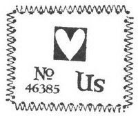 NIEUW cling stempel About Us Stitched Tag van Unity Stamp. - 1