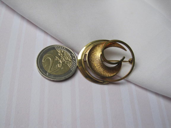 Broche antiek verguld krulmodel Kordes&Lichtenfeld 3.6x2.8 cm - Afbeelding 4