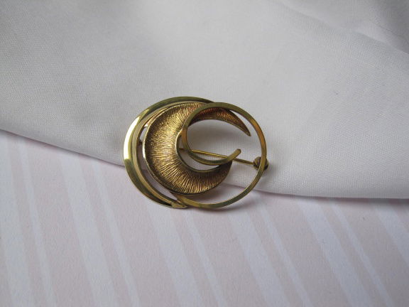 Broche antiek verguld krulmodel Kordes&Lichtenfeld 3.6x2.8 cm - Afbeelding 6