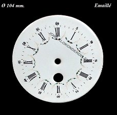  Wijzerplaat = Franse pendule = emaillé =  39027