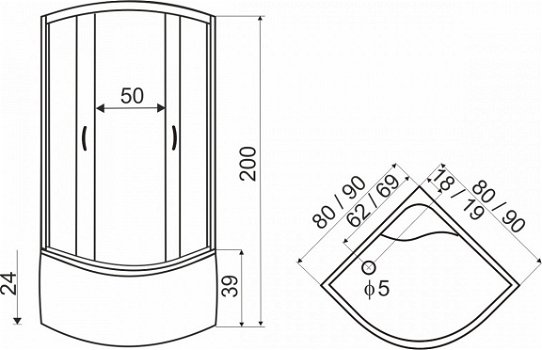 Sanifun douchecabine Dwayne 900 x 900 - 4