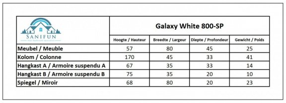 Sanifun badkamermeubel Galaxy White 800-SP - 8