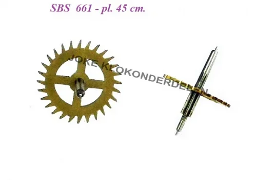 = Ankerwiel voor uurwerk SBS 661-pl 45 cm. = 39069 - 0