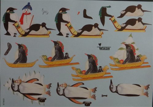 3D knipvel (A4) --- PINGUIN-PINGUINS --- Wekon W79633 --- Diverse afbeeldingen - 1