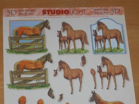 3D knipvel (A4) --- PAARD-PAARDEN --- Studio Light STT544 --- PAARDEN en VEULENS - 2