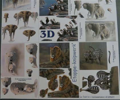 3D knipvel (A4) --- DIVERSE DIEREN --- Le Suh 4169631 --- Diverse kleine afbeeldingen - 3