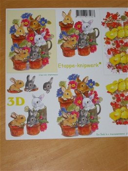 3D Knipvel (A4) --- DIVERSE DIEREN --- Le Suh 4169243 --- KONIJNEN en KUIKENS - 1