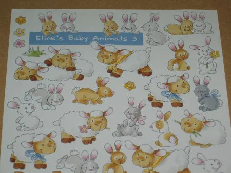 Knipvel (A4) --- DIVERSE DIEREN --- Marianne Design AK 0041 --- ELINE'S BABY ANIMALS 3 - 1