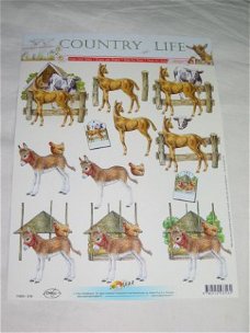 3D knipvel (A4) --- DIVERSE DIEREN --- Doe Maar 11053-316 --- COUNTRY LIFE / Boerderij dieren