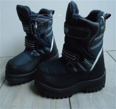 Stoere Snowboots (klitteband) Navy/Zwart maat 22 t/m 35* - 2