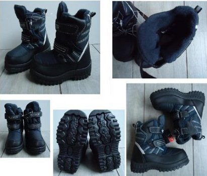 Stoere Snowboots (klitteband) Navy/Zwart maat 35 - 6