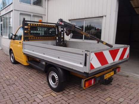 Volkswagen Transporter - 2.5 TDI 340 pick-up laadkraan 1100kg hiab 3-pers airco trekhaak 2500kg - 1