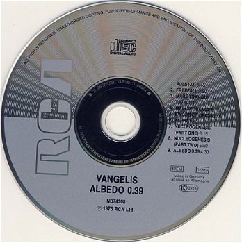 CD - VANGELIS - Albedo - 1