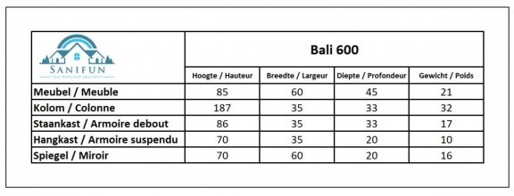 Sanifun badkamermeubel Bali 600 - 8