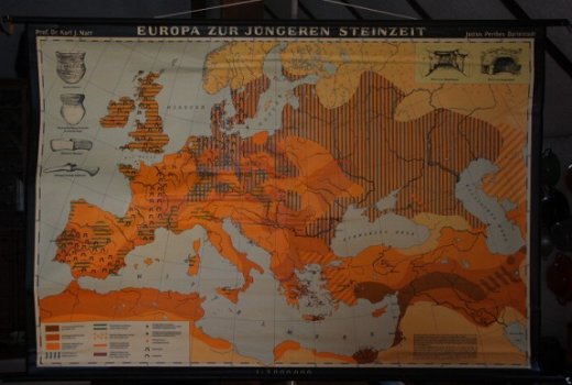 Schoolkaart van Europa in de jongste steentijd. - 1