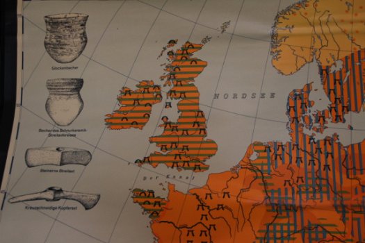 Schoolkaart van Europa in de jongste steentijd. - 2